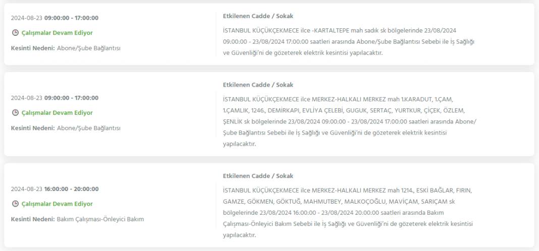 İstanbullular dikkat! Bugün bu ilçelerde 8 saati bulacak elektrik kesintileri yaşanacak 11